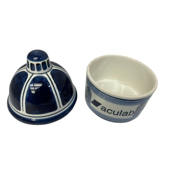 Vintage Handgemaakt DELFTS BLAUW Covered Sugar Bowl Old Dutch Kitchen Holland 4" - Picture 5 of 10